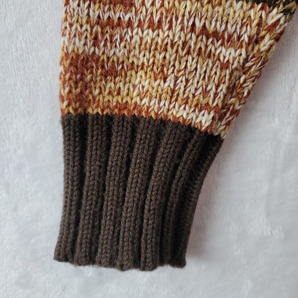 VTG D'Amigo Men's V-Neck Sweater Size Medium Brown Color Block Diamond Pattern - Picture 6 of 16